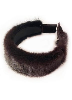 Обруч для волосся MyScarf хутряний one size колір шоколад, натуральна норка - 8609491 - SvitStyle