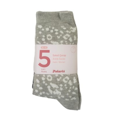 Носки женские набор из 5шт Soket Corap Ankle Socks, р.36-40, код: N5030 - SvitStyle
