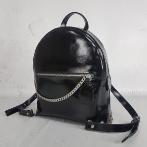 Рюкзак "Шайн-плюс" натуральная кожа, черный глянец - 8175212 - SvitStyle