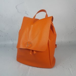 Рюкзак женский "Неаполь" натуральная кожа, оранжевый флотар - 8533605 - SvitStyle
