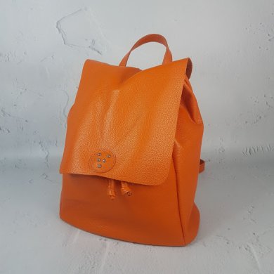 Рюкзак женский Неаполь натуральная кожа, оранжевый флотар - SvitStyle