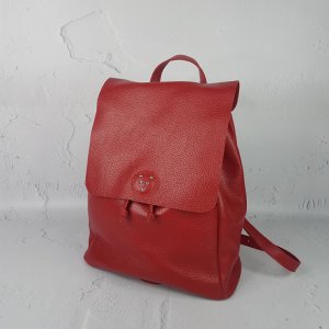 Рюкзак женский "Неаполь" натуральная кожа, красный флотар - SvitStyle