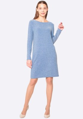 Голубое нарядное платье из люрексового трикотажа 5676, 42 - SvitStyle