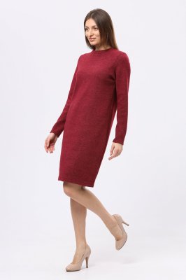 Тепла сукня светр малиново-червоного відтінку 5719, 42 - 8619108 - SvitStyle
