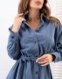 Синя вельветова сукня-сорочка на гудзиках (4)
