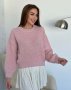 Рожевий в'язаний светр із вовни (2)