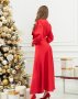 Червона шовкова сукня з бантом (3)
