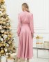 Рожева шовкова сукня з бантом (3)