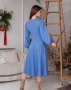 Блакитна приталена сукня з рукавами-ліхтариками (3)