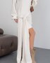 Молочна ангорова сукня з довгим поясом-палантином (4)