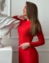 Червона класична сукня з розрізом (2)
