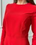 Червона класична сукня з розрізом (4)