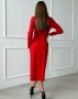 Червона класична сукня з розрізом (3)