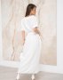 Біла довга сукня з розрізом на нозі (3)