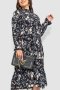 Сукня шифонова з принтом, колір чорно-бежевий, 204R201-1 (2)