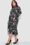 Сукня шифонова з принтом, колір чорно-бежевий, 204R201-1 (3)