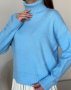 Ангоровий синій светр з високим горлом (4)