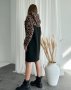 Чорна тепла сукня з леопардовою вставкою (3)