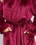 Бордовий махровий халат із накладними кишенями (4)