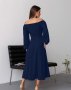 Темно-синя ретро сукня з розрізом (3)