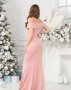 Рожева вечірня сукня-році з відкритими плечима (3)