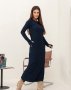 Темно-синя довга сукня в рубчик (2)