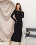 Чорне довге плаття в рубчик (2)