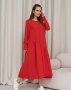 Червона сукня з асиметричним воланом (2)