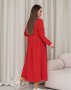Червона сукня з асиметричним воланом (3)