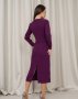 Фіолетова класична сукня з розрізом (3)
