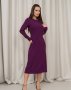 Фіолетова класична сукня з розрізом (2)