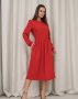 Червона класична сукня з довгими рукавами (2)