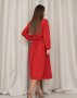 Червона класична сукня з довгими рукавами (3)