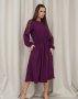 Фіолетова класична сукня з довгими рукавами (2)