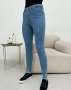 Сині джинси супер скінні з бахромою (2)