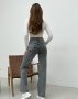 Сірі високі джинси прямого крою (3)