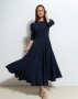Темно-синя сукня з декоративною спинкою (2)