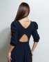 Темно-синя сукня з декоративною спинкою (3)