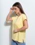 Жовта вільна футболка-кімоно з написом (2)