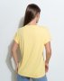 Жовта вільна футболка-кімоно з написом (3)