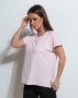 Рожева вільна футболка-кімоно з написом (2)