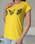 Жовта бавовняна футболка з метеликами (4)