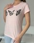 Рожева бавовняна футболка з метеликами (4)