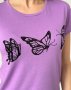 Бузкова бавовняна футболка з метеликами (4)