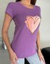 Бузкова трикотажна футболка з великим серцем (4)