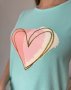М'ята трикотажна футболка з великим серцем (4)