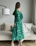 Зелена квіткова сукня з розрізом (4)