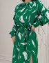 Зелена приталена сукня з розрізом (4)