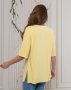 Жовта подовжена футболка з написом (3)