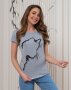 Сіра бавовняна футболка з котячим силуетом (2)